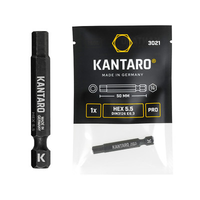 KANTARO 5,5mm Sechskant Bit E6.3 L50mm für Innensechskant Zaunschrauben Zaunbit