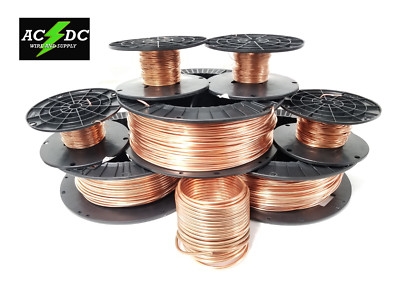 22 AWG Gauge Bare Copper Wire Buss Wire 100' Length 0.027'' Natural