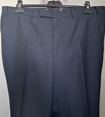 Men’s 1970s Three Piece Blue Striped Suit Vintage European Wool 42-44 Large - Picture 13 of 15