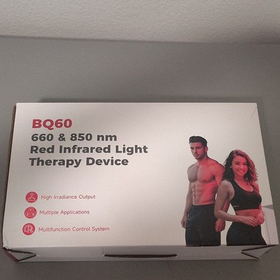 Bestqool BQ60 660/850nm Red Infrared Light Therapy Panel, Timer Display