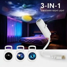 Plug and Play HD Star Projector Night Light, USB Galaxy Ocean Ceiling Projector