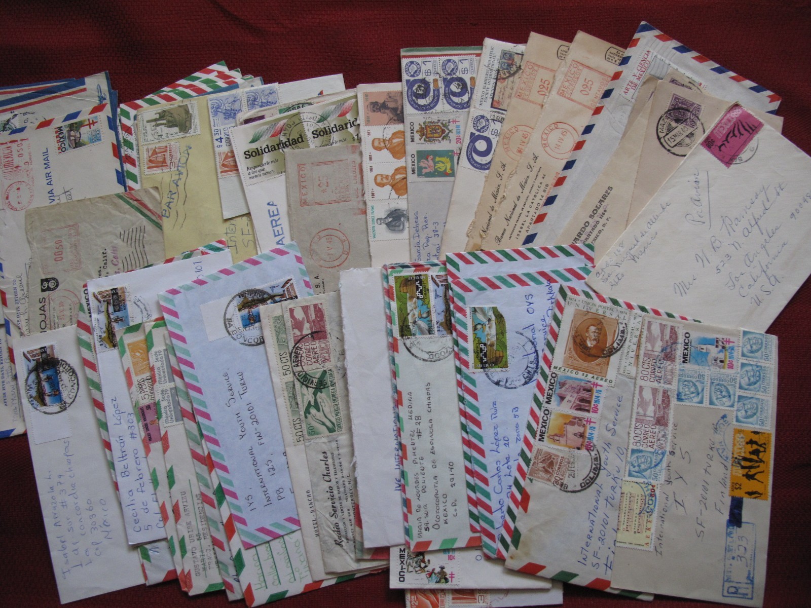 vintage Mexico Covers Lot of 50+ Most to Finland some Registered