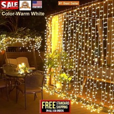 Icicle xmas Lights 29.5ft 360 LED outdoor/ indoor curtain String Lights 60 Drops