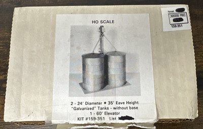 BH Models HO Scale Kit #159-351 Galvanized Tanks w/Grain Elevator 1:87 NOS!