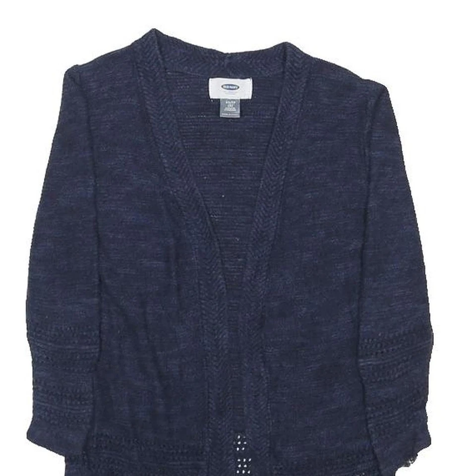 OLD NAVY Fille Bleu Motif Jumper Ouvert Devant Tricot Basique 5Y Manches Longues - Photo 2/4