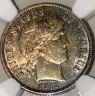 1912-D Barber Dime*NGC AU58* Rainbow Obv  / Gold Rev Toning  **Blaylock Estate**