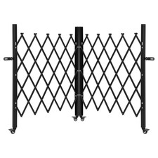 Double Folding Security Gate 87" x 150" Folding Door Gate Steel Security Gate
