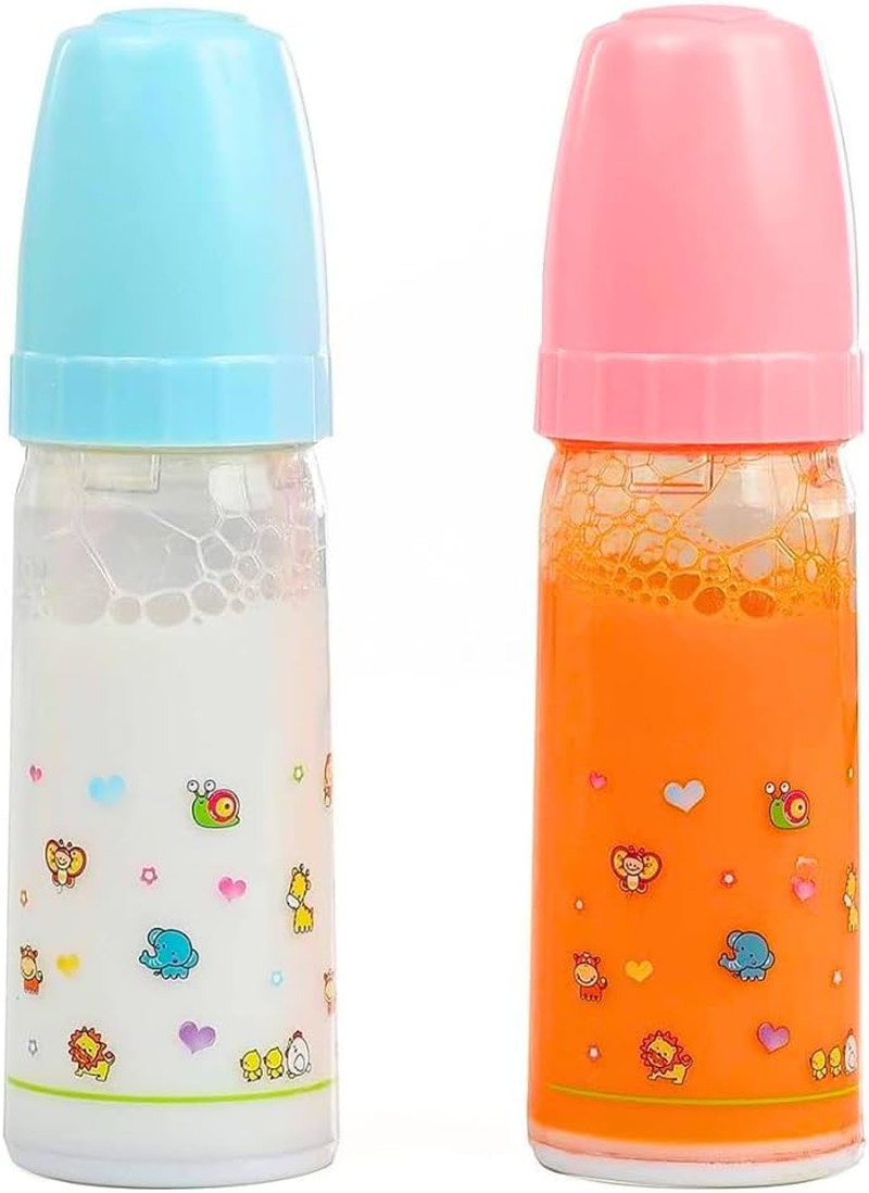 Toy Magic Baby Doll Bottles with Disappearing Milk and Juice &ndash; Play Doll Feeding
