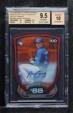 2015 Bowman Scouts' Top 100 Orange Die-Cut 9/25 Aaron Sanchez BGS 9.5 Auto n0c