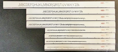 (8) Lot of Kent Technical Drawing/Drafting Lettering Leroy-Styled Templates