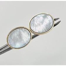 Mother of Pearl Gold Tone Cuff Links