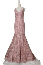 Jovani Pink Floral Sparkly Formal Gown Women's Size 8 New w/Tags