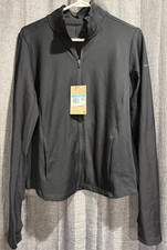 NIKE Women s Med One Rib Dri-FIT Full Zip Black Training Jacket Lightweight NWT