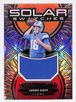 Jared Goff 2024 Panini Obsidian Solar Swatches Silver #SS-JGF #/99