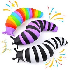 Fidget Slug Toy 3Pcs Autism Sensory Toys for 1 Large-A-3PCS- 80 Selected 