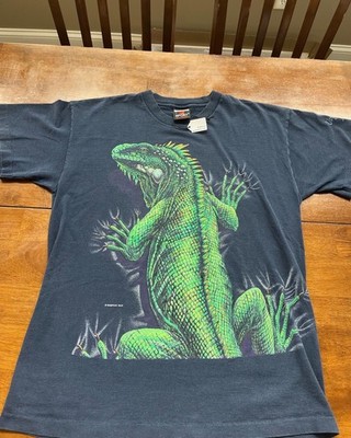 90 s Vintage Lizard T shirt Men s L and a two sided shirt it s single stitched
