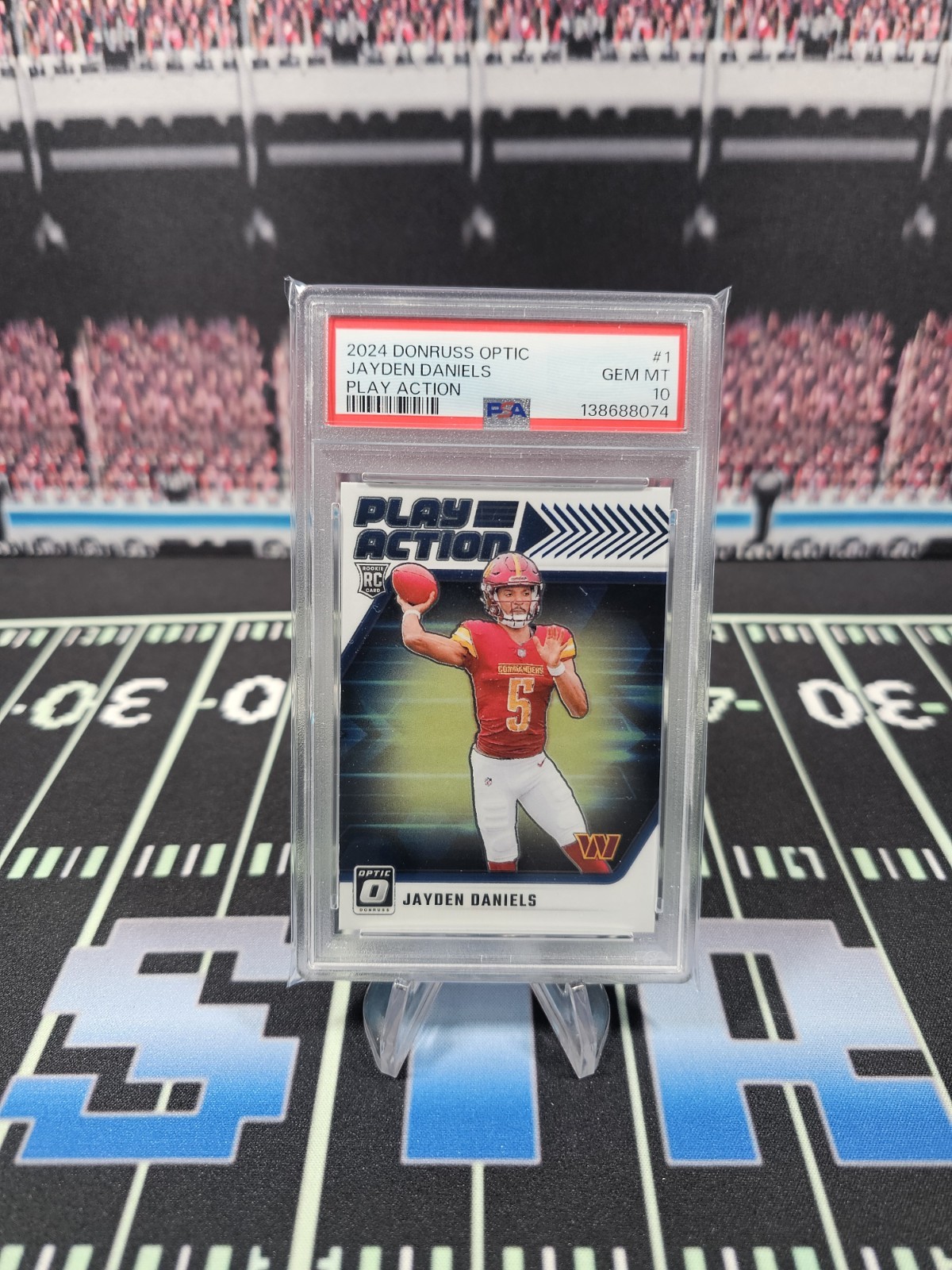 2024 Panini Donruss Optic - Play Action Jayden Daniels #1 (RC) PSA 10 Gem Mint