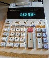 Sharp EL-1801P Printing Calculator 12 Digit 2 Color Ribbon Printer