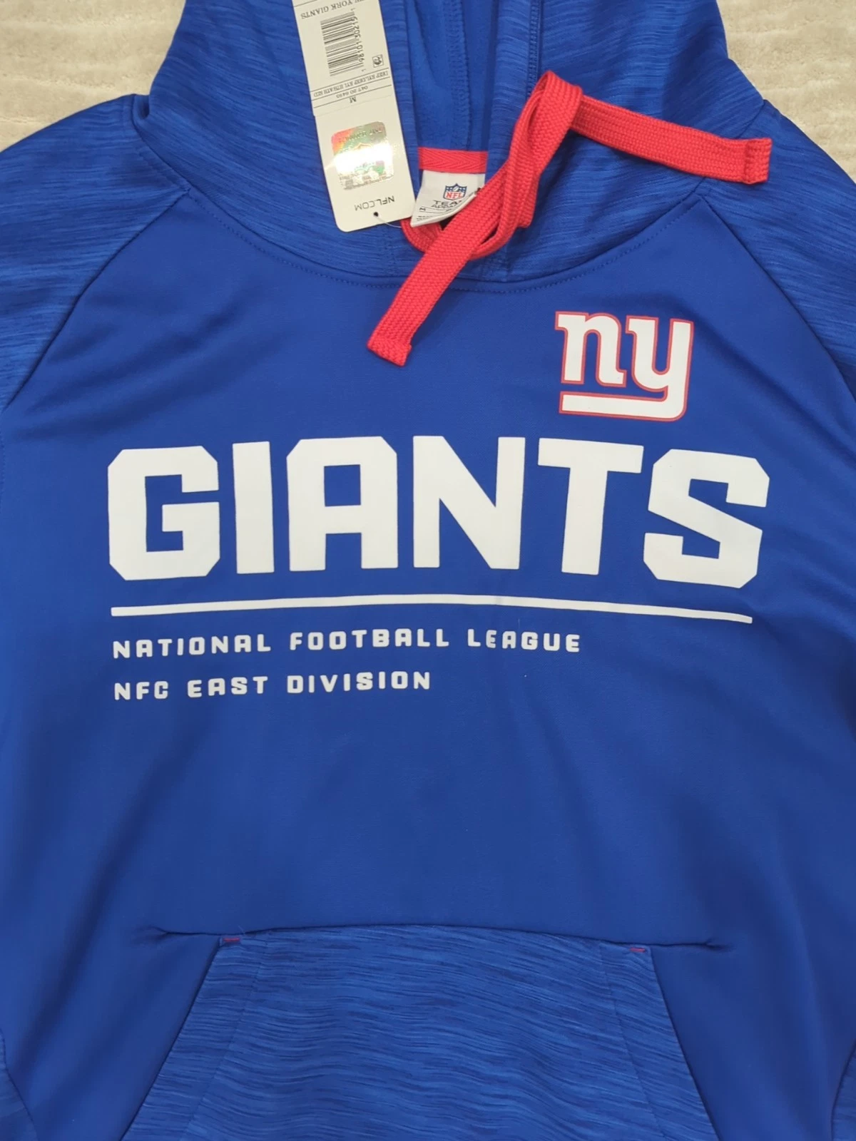 VETEMENTS Felpa con cappuccio pullover uomo NFL Team Apparel New York Giants Nuova con etichette