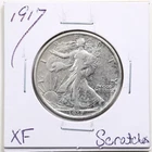 1917 50C Walking Liberty Half Dollar with XF Detail Scratches #7385