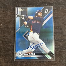 Seth Beer 2019 Bowman Platinum #TOP-28 Prospect Auto Blue /199 Astros
