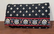 Vera Bradley Black Tri-Fold Wallet USA Made