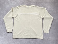 Vintage Nautica Jeans Co Knit Sweater Mens L Cream Beige Crewneck Pullover 90s