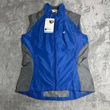 NWT Pearl Izumi Cycling Full Zip Vest Womens Size Large Blue Gray Mesh Vented