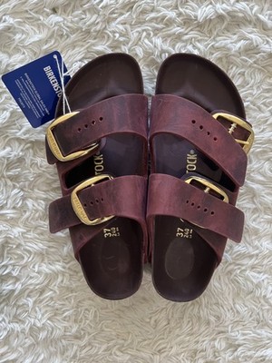 NIB Birkenstock Arizona Big Buckle Nubuck Zinfandel Size 6-6.5/EU 37