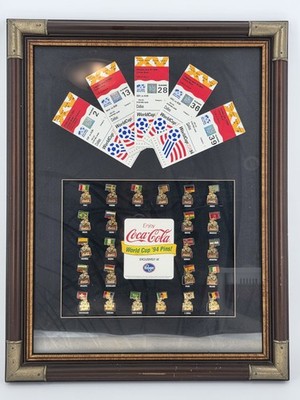 Rare Set 1994 FIFA World Cup USA Ticket Stubs + Coca Cola Pin Set