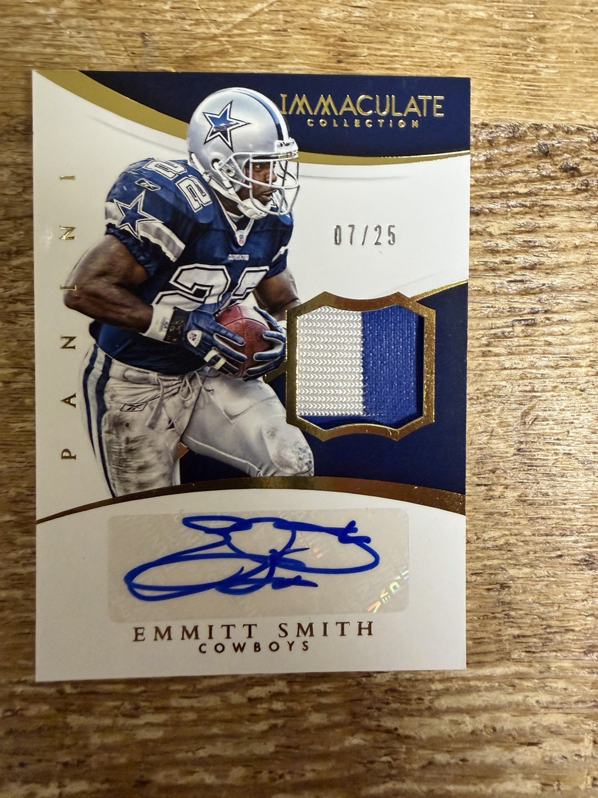 EMMITT SMITH 2015 IMMACULATE SIGNATURES PATCH AUTO #ISP-ES 07/25 COWBOYS PANINI
