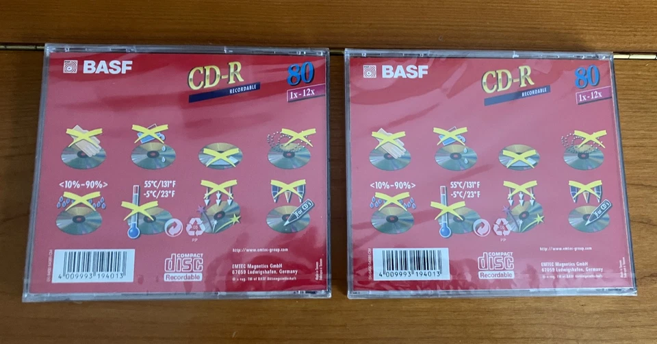 2 EMTEC BASF CD-R 80 min, 700 MB; ovp in Folie - Bild 2 von 2