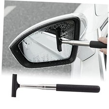 Car Rearview Mirror Wiper Telescopic Auto Mirror Squeegee 98cm Long 1 PC Black