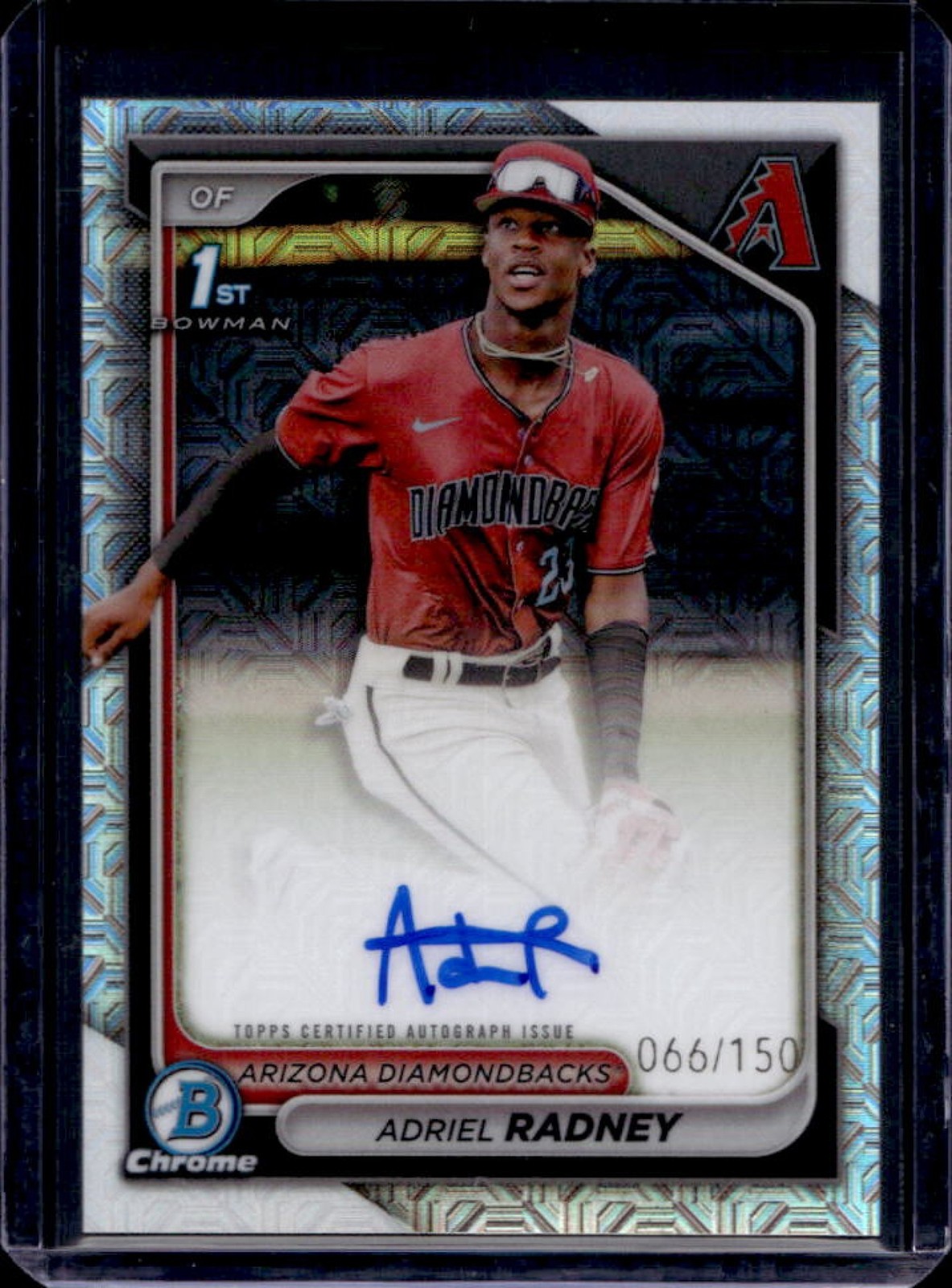 2024 Bowman Chrome Adriel Radney Auto HTA Choice Refractor 1st #66/150