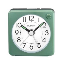 Ultra Small Travel Alarm Clock with Snooze, Light, No Ticking, Verde Green Plast
