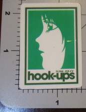 PEGATINA DE SKATE HOOK-UPS cara verde niña monopatines cascos calcomanía M