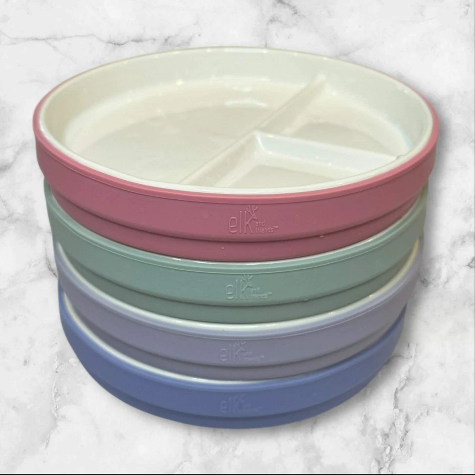 "Placas divididas Elk and Friends 6,7"" | Juego de 4 | Mangas de silicona | Excelente" Foto 2 de 3