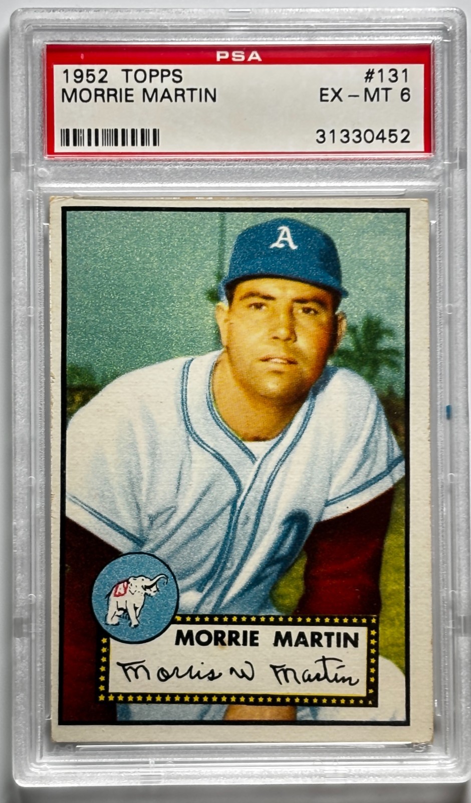 1952 Topps #131 MORRIE MARTIN PSA 6 EX-MT