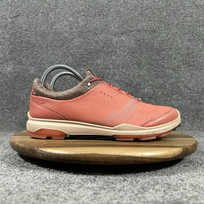 Ecco Biom Hybrid 3 Womens 40 W Spiced Coral GTX Yak Leather Spikeless Golf Shoes