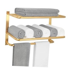 3-Tier Bathroom Towel Rack - SUS 304 Wall Mount 23 Inch - Brushed Gold - 3 Tier