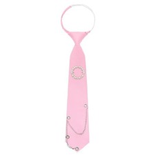 Womens Tie, Adjustable Pre-tied Ties for Women with Artificial Pink - Circle