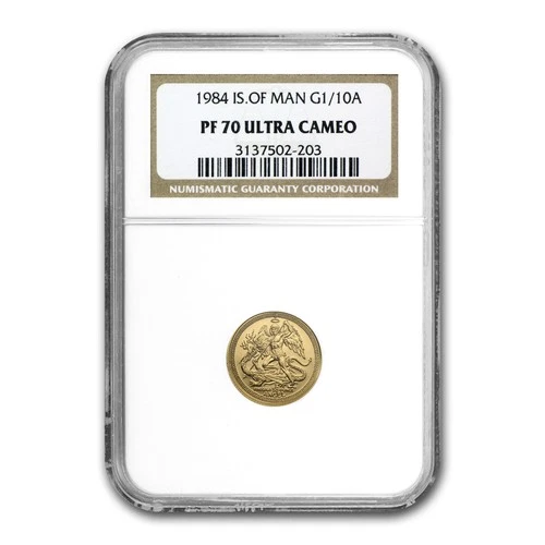 Isle of Man 1/10 oz Gold Angel PF-70 NGC (Random Year)