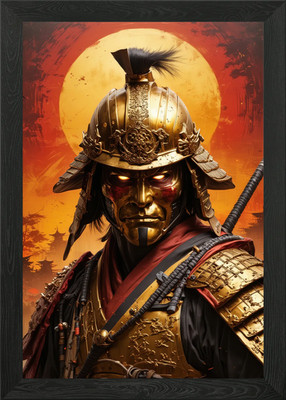 Samurai Krieger Kunstdruck gerahmt Wandbild Poster Leinwanddruck Bild