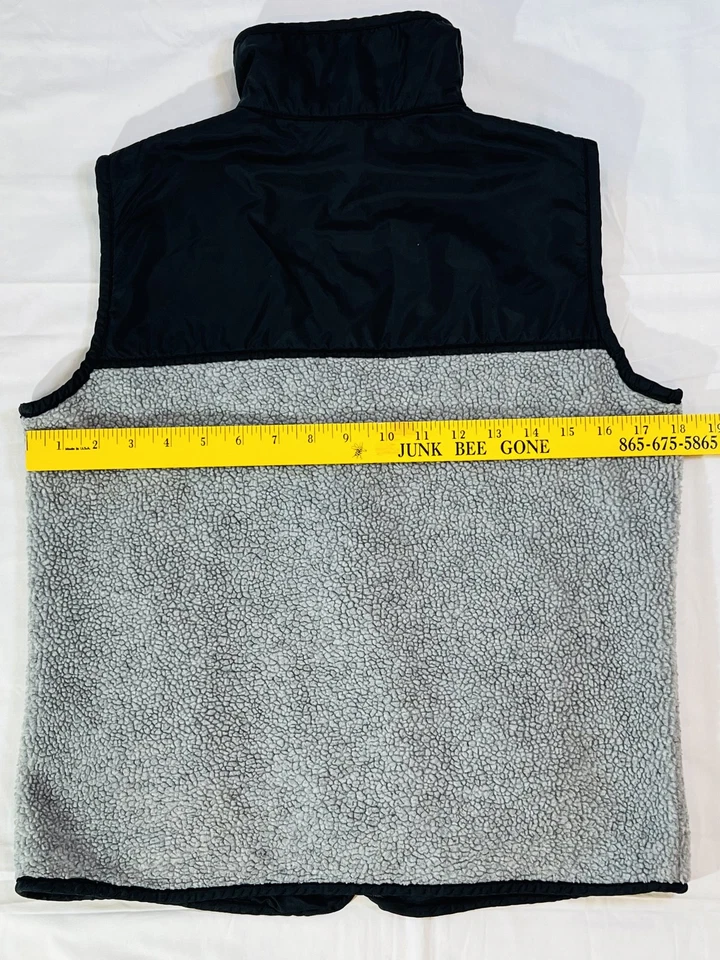 GAP Vest Mens Small Gray Black Fleece Zip Up Sherpa Lined Outdoors Retro Y2K - Image 4 of 4