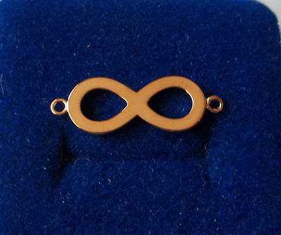 Rosevergoldet Sterlingsilber 8x23mm Unendlichkeit Zeichen Bettelkette Armband GLIEDER