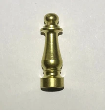New 1 1/2" Column Style Unfinished Brass Lamp Finial, 1/4-27F Tap, #BF950