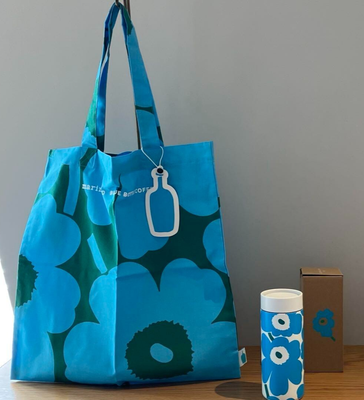 Marimekko Blue Bottle Coffee Tote Bag & Tumbler Unikko