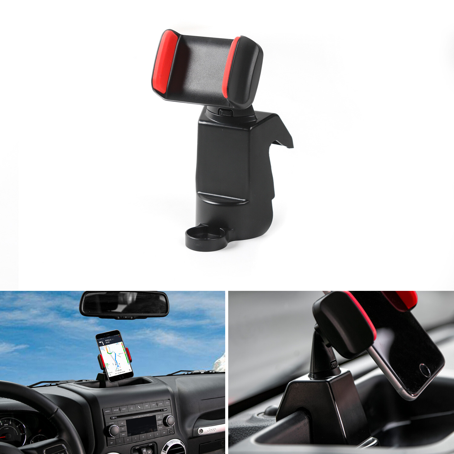 360 Degree Car Mount Phone Holder for Cellphone Mount for Jeep Wrangler JK  JKU 6012358696501 | eBay