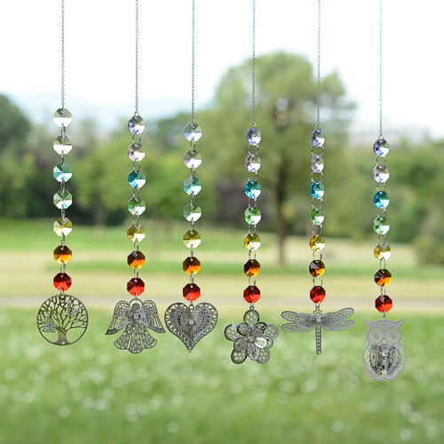 Set of 6 Crystal Sun Catcher Window Hanging Prism Rainbow Maker Octagon Beads - Picture 4 of 5
