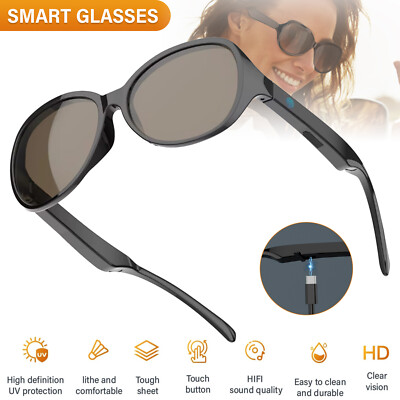Wireless 5.3 Smart Glasses Bluetooth Sunglasses Open Ear Speak Headset Headphone